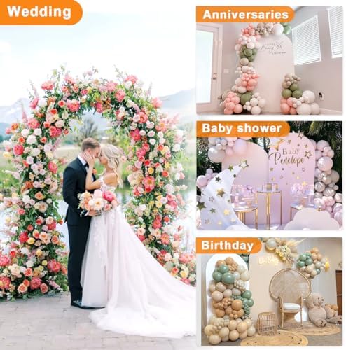 Queension Arch Backdrop Stand 6.6FT, Wedding Arch Stand with Base,Balck - Image 5