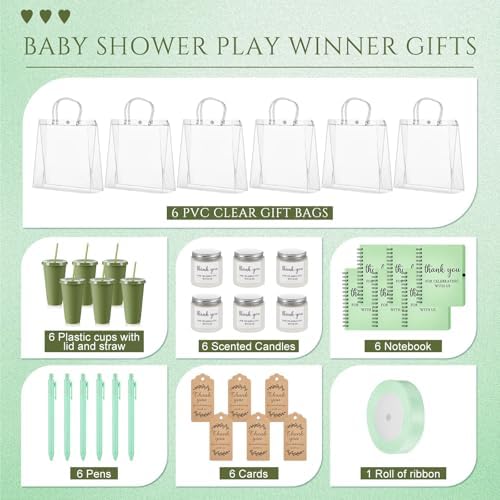 Nuogo 6 Sets New Parent Shower Prizes, Green Color, Classic Style - Image 3
