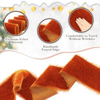 Preboun 4 Rolls Christmas Velvet Ribbon 24 Yards,Burnt Orange,2 Inch - Image 4