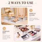 Leinuosen 7 Pcs Large Acrylic Buffet Risers, 6-12" Rectangle, Silver - Image 4