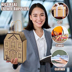 Colarr 50 Pcs House Shaped Gift Bag Real Estate Agent Supplies, Brown - Image 6