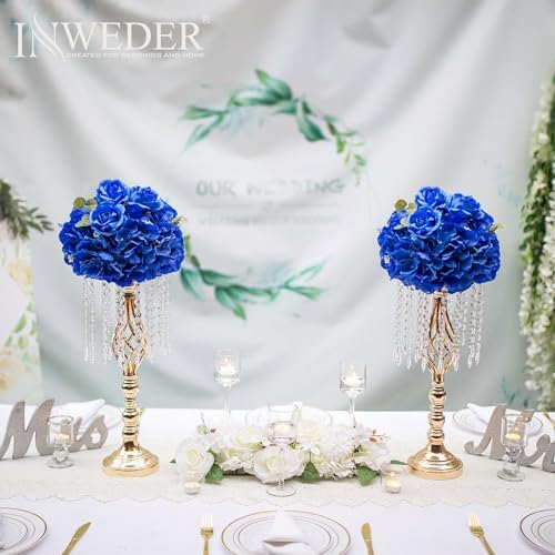 Royal Blue Flowers Balls Centerpieces: 11.8in Diam, Set of 10 - Image 3