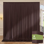 30ft x 10ft Wrinkle Free Brown Backdrop Curtain for Parties, Thick Polyester Photo Backdrop Drapes 6 Panels for Weddings Birthday Party Background Photoshoot Home Decor by ENJOYYOURPARTY