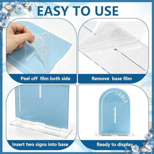 Baby Blue Acrylic Wedding Table Number 1-20 Set - Image 4
