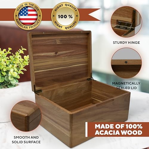 Gifts for Mom Birthday Unique - Wooden Keepsake Box with Names, Personalized Mothers Day Gifts from Son Acacia Wood Storage for Memories, Grandma Keepsake Box, Gift for Mom Bday, 11.5x8.5x5.5 in - Image 7