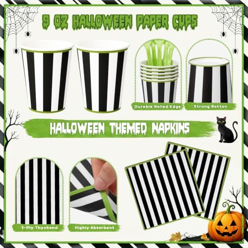 Honeydak 210 Pcs Halloween Plates and Napkins Party Supplies - Image 4