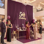 50ftx14ft Burgundy Backdrop Curtain for Wedding Parties - Image 6