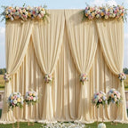 20ftx15ft Champagne Backdrop Curtains for Parties, Wrinkle Free Polyester Photo Backdrop Drapes 4 Panels 15 ft Long Back Drop Cloth for Wedding Birthday Photography Background Party - Image 6