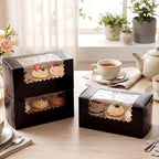 Ireer 60 Pcs 8x4x4 Inch Bakery Boxes with Window for Bread, Black - Image 6