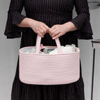 COMSE Small Woven Basket with Gift Bag and Ribbons, Gift Basket Empty, and Diaper Caddy Organizer, Diaper Basket, Baby Car Organizer - Image 6