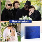 Geyee Leather Guest Book and Pen Stand Set, 10.5" x 8", Blue - Image 6