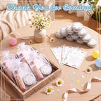 MTLEE 24 Sets Wildflower Baby Shower Favors for Guest Bulk Including Lavender Scented Candles and Empty Matches Jars with Cork Top Thank You Cards and Organza Bags for Baby Shower Party Souvenir - Image 2