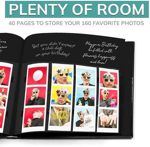 PBF (10 Pack) Photo Booth Album, Guest Book with 2x6 Clear Picture Inserts, Black Cover with Plastic Sleeves & Black Pages, Scrapbook Album for Photo Strips, Memory Book, Wedding, and Baby Showers - Image 6