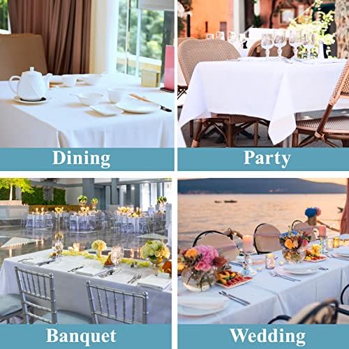 VidaFete 10 Pack 90 * 156inch White Rectangle Tablecloth for 8ft Tables - Image 6