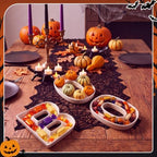 SiliFine 3 Pcs Boo Letter Charcuterie Boards Halloween Ceramics Fillable Letters Box Small White Boo Reusable Alphabet Food Serving Tray Platter for Candy Gift Halloween Party Decoration - Image 4