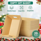 AFOROEOA 20PACK Baskets for Gifts Empty, 10x12”Thick Kraft Gift Basket with 20 Bows 20 Bags Empty Gift Baskets for Christmas, Valentine’s Day, Easter, Birthdays, Snacks, Farmers Market - Image 6