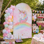 Unicorn Rainbow Arch Backdrop Cover, 7.2FT x 4FT, for Birthday Baby Shower - Image 2