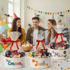 LemonRoad 6 Sets Small Woven Gift Basket DIY Rope Baskets for Gifts Empty with Handles Bags, Ribbons, Sewing Machine, Crochet, Dog Baby Toy Nursery Storage Bins 12"x 8"x 5" for Baby Showers Birthday - Image 5