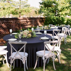 6 Pack Navy Blue Round Spandex Tablecloth 60 Inch, Wrinkle Free Stretch 120 Inch Fitted 5ft Navy Table Cloths Round Table Covers with Ruffle Skirt for Graduation Party Wedding Banquet - Image 3