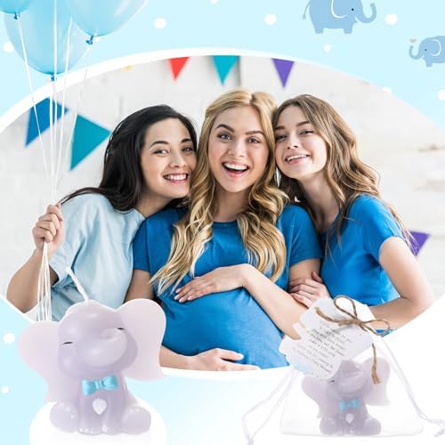 Conelist 25 Set Baby Shower Candles Favors Elephant for Guests, Blue - Image 6