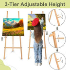Wooden Croblissful 50" Easel Stand for Wedding Sign Adjustable, Wood - Image 5