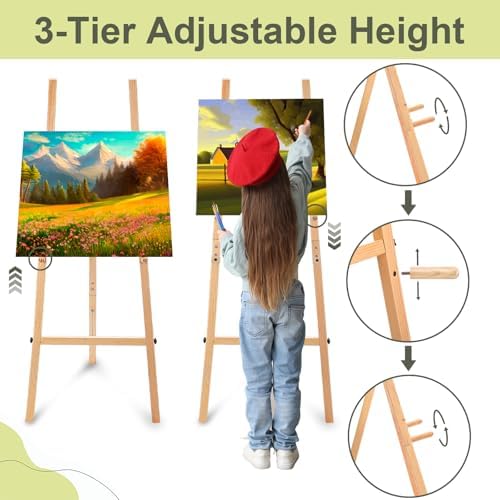 Wooden Croblissful 50" Easel Stand for Wedding Sign Adjustable, Wood - Image 5