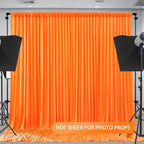 Orange Backdrop Curtains - 8 Panel Wrinkle-Free Polyester Photography Drapes for Baby Shower & Birthday Party - 32 x 10FT - Image 4