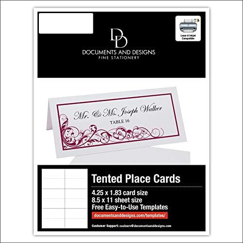 Scribble Vintage Swirl Printable Place Cards, Burgundy, Set of 150 (25 Shee - Image 6