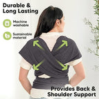 KeaBabies Baby Wrap Carrier, All in 1 Original Baby Carrier (Mystic Gray) - Image 5