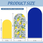 FYSUIMU 3 Pcs Mediterranean Lemon Arch Backdrop Covers Yellow Blue Stretchy Spandex Arch Stand Fabric Cover for Amalfi Coast Wedding Birthday Party Decoration (4ft/5ft/6ft) - Image 2