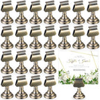 Kathfly 36 Pcs Wedding Table Number Holders Metal Bronze Place Card Holder by Kathfly