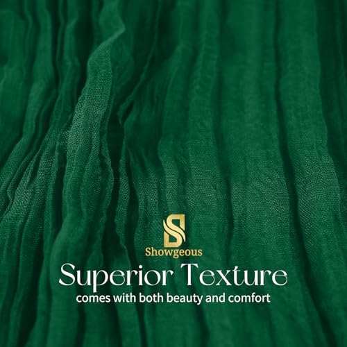 Showgeous 20 Pack Emerald Green Cheesecloth Table Runner, 17 x 108 Inches - Image 4