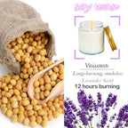12 Pcs 4 Oz Mini White Soy Candles,Lavender Scented Candles Set,Bulk Aromatherapy Candle,Great Stress Relieving Scented Candle for Girls as a Gift for Birthdays, Weddings and More! - Image 3