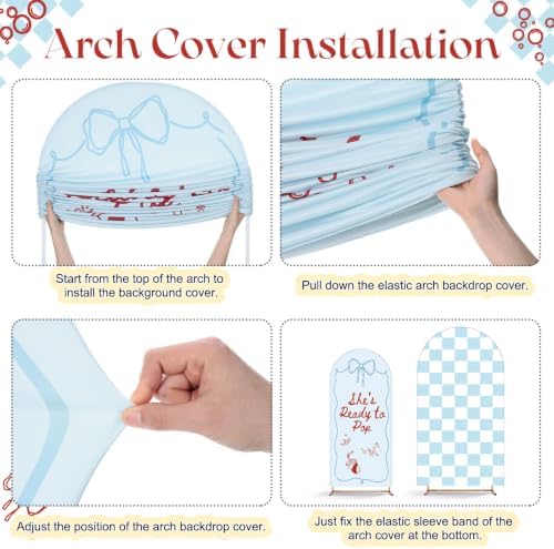 Mindsoft 2 Pcs Ready to Pop Arch Cover Backdrop, Blue - Image 4