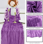 Purple 12 Pcs Cheesecloth Table Runner 10FT Runner for Tables Gauze Fabric 35 x 120 Inches Long Boho Table Runner Decoration Rustic Sheer Runner for Wedding Birthday Baby Shower Party (Purple) - Image 2