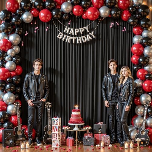 32ftx10ft Wrinkle Free Black Backdrop Curtain - 10 Feet Photography Backdrop Drapes, Silky Polyester Back Drop Cloth for Wedding Baby Shower Balloon Arch Background - Image 5