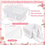 Fuyoo 8 Pack White Basket for Gifts Empty 10x8" Thick Scalloped Gift Bags - Image 2