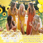Funnymoom 50 Sets Sun Party Favors Sunshine Shot Glasses Baby Shower Party Decorations Acrylic Clear Shot Glasses Thank You Tags with Organza Gift Bag - Image 3