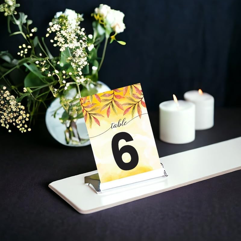 Autumn Table Cards Number 1-50 Double Sided For Wedding Reception Event Party Baby Shower Birthday 4x6, AT-TABLE-CARD-856 - Image 2