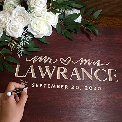 Personalized Wedding Guest Book Alternative with Last Name & Date, 5 Colors, 4 Sizes, Rustic Wedding Decorations, Includes Signing Marker, D3 - Image 5