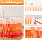Orange Table Skirt Ruffle Fall Tablecloth for Rectangle Table 14ft Thanksgiving Christmas Birthday Party Baby Shower - Image 3