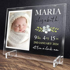 11.75"x9.75" Custom Glass Picture Frame for 5x7 Photo, Personalized Baby Picture Frames, Nursery Decor for Gender Reveal and Baby Announcement Ideas, Adoption Gifts for New Parents (Design 2) - Image 3