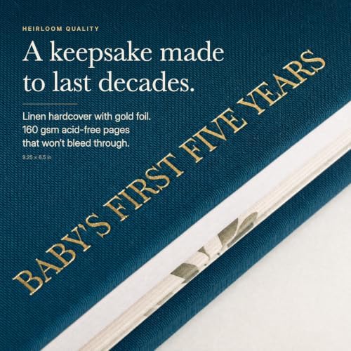 Baby Memory Book from Pregnancy to Age 5, Baby Book Keepsake, Dusty Blue - Image 5