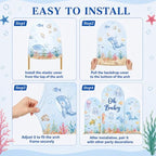 3PCS Under The Sea Baby Shower Arch Backdrop Cover Ocean Party Decorations - Image 4