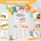 Arch Backdrop Stand and Cover Set of 3, 7.2ft 6.6ft 6ft Metal Arch Backdrop Stand with Spandex White Back Drop Covers Balloon Arch Kits, Gold Arch Stand Frame for Wedding Birthday Party Baby Shower - Image 4