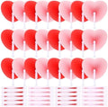 Blulu 60 Pack Wedding Heart Folding Hand Fans Decor Bulk, Red Pink by Blulu