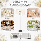 Urban Deco 24PK Table Number Holders Place Card Holders 12 Inch Table Card Holders Steel Card Holders for Photos, Food Signs, Memo Notes, Weddings, Restaurants, Birthdays (Black 24PK) - Image 5