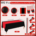 Funnymoom 452 Pcs Red and Black Party Decoration Supply for 50 Guest - Image 2