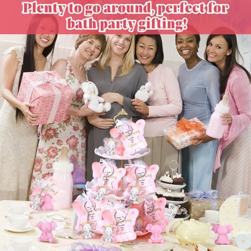 288 Pcs Baby Shower Favors Set for Guests,Pink,Elephant - Image 4