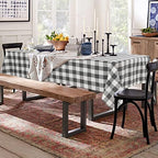 Hiasan Buffalo Plaid Tablecloth, 2 Pack, 60 x 102 inch, Grey and White - Image 2